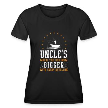 Angeln Onkel Fischer Onkel Lustiger Fisch Perfekt - Frauen Funktions-T-Shirt - Schwarz - Vorne - AI Model Female 172 light (172cm)