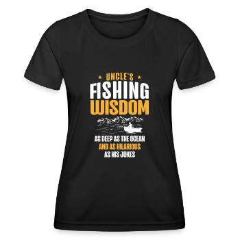 Pêche Oncle Pêcheur Oncles Drôle Poisson Parfait - T-shirt sport Femme - noir - Devant - AI Model Female 172 light (172cm)
