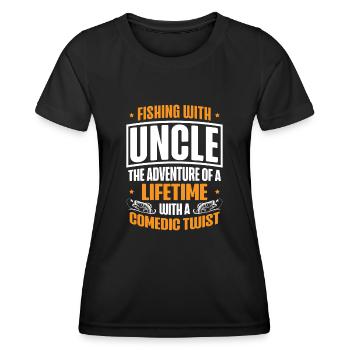 Pêche Oncle Pêcheur Oncles Drôle Poisson Parfait - T-shirt sport Femme - noir - Devant - AI Model Female 172 light (172cm)