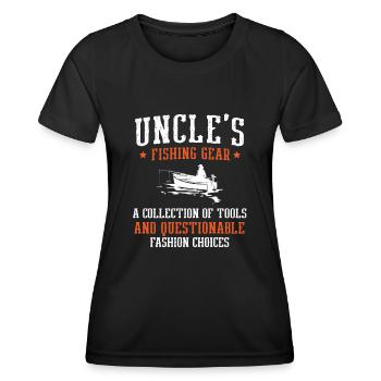 Angeln Onkel Fischer Onkel Lustiger Fisch Perfekt - Frauen Funktions-T-Shirt - Schwarz - Vorne - AI Model Female 172 light (172cm)