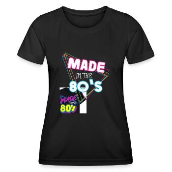 80er Die Musik der 80er Jahre - Frauen Funktions-T-Shirt - Schwarz - Vorne - AI Model Female 172 light (172cm)
