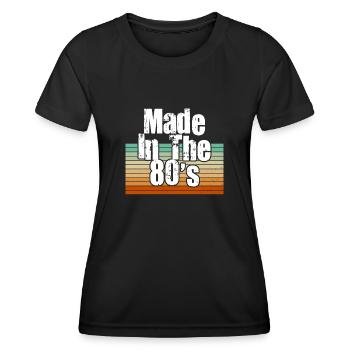 80er Die Musik der 80er Jahre - Frauen Funktions-T-Shirt - Schwarz - Vorne - AI Model Female 172 light (172cm)