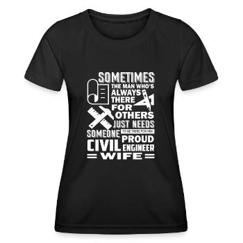Civil Engineer Proud Civil Engineer Wife - Women's Functional T-Shirt - black - Front - AI Model Female 172 light (172cm)