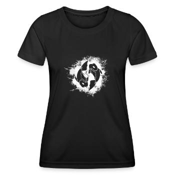 Sternzeichen Fische Symbol - Frauen Funktions-T-Shirt - Schwarz - Vorne - AI Model Female 172 light (172cm)