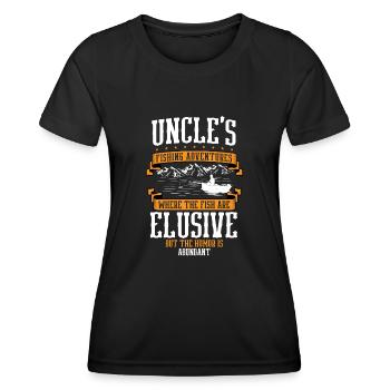 Angeln Onkel Fischer Onkel Lustiger Fisch Perfekt - Frauen Funktions-T-Shirt - Schwarz - Vorne - AI Model Female 172 light (172cm)