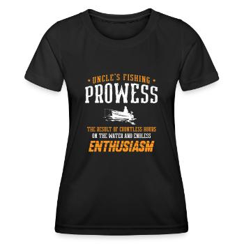 Angeln Onkel Fischer Onkel Lustiger Fisch Perfekt - Frauen Funktions-T-Shirt - Schwarz - Vorne - AI Model Female 172 light (172cm)