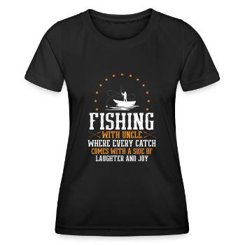 Fishing Uncle Fisherman Uncles Funny Fish Perfect - Women's Functional T-Shirt - black - Front - AI Model Female 172 light (172cm)