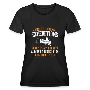 Pêche Oncle Pêcheur Oncles Drôle Poisson Parfait - T-shirt sport Femme - noir - Devant - AI Model Female 172 light (172cm)