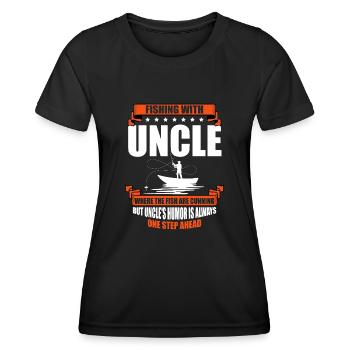 Pêche Oncle Pêcheur Oncles Drôle Poisson Parfait - T-shirt sport Femme - noir - Devant - AI Model Female 172 light (172cm)