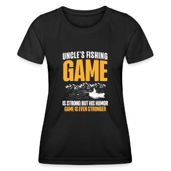Angeln Onkel Fischer Onkel Lustiger Fisch Perfekt - Frauen Funktions-T-Shirt - Schwarz - Vorne - AI Model Female 172 light (172cm)