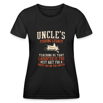 Pêche Oncle Pêcheur Oncles Drôle Poisson Parfait - T-shirt sport Femme - noir - Devant - AI Model Female 172 light (172cm)