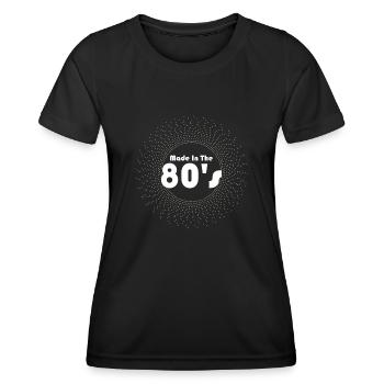 80er Die Musik der 80er Jahre - Frauen Funktions-T-Shirt - Schwarz - Vorne - AI Model Female 172 light (172cm)