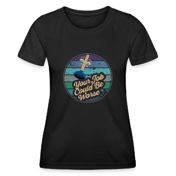 Votre travail pourrait être pire Papier toilette Lieu de travail - T-shirt sport Femme - noir - Devant - AI Model Female 172 light (172cm)