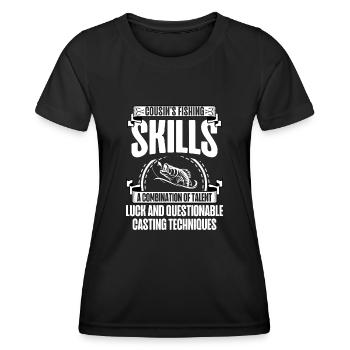 Fishing Cousin Fisherman Cousins Funny Fish Perfec - Women's Functional T-Shirt - black - Front - AI Model Female 172 light (172cm)