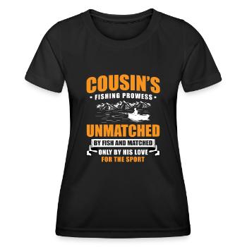 Fishing Cousin Fisherman Cousins Funny Fish Perfec - Women's Functional T-Shirt - black - Front - AI Model Female 172 light (172cm)