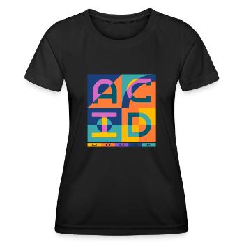 Acid House, Techno, EDM, Festival, DJ, Trip - T-shirt sport Femme - noir - Devant - AI Model Female 172 light (172cm)