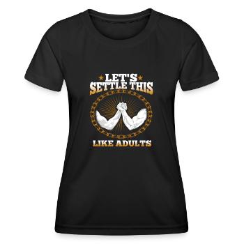 Bras de fer - T-shirt sport Femme - noir - Devant - AI Model Female 172 light (172cm)