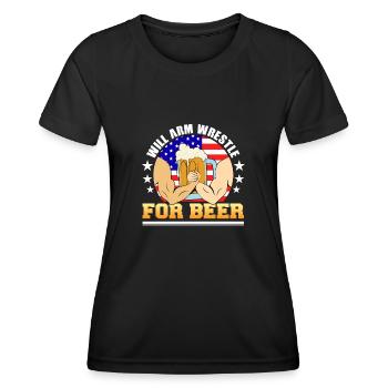 Bras de fer - T-shirt sport Femme - noir - Devant - AI Model Female 172 light (172cm)