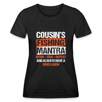 Fishing Cousin Fisherman Cousins Funny Fish Perfec - Women's Functional T-Shirt - black - Front - AI Model Female 172 light (172cm)