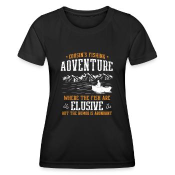 Fishing Cousin Fisherman Cousins Funny Fish Perfec - Women's Functional T-Shirt - black - Front - AI Model Female 172 light (172cm)