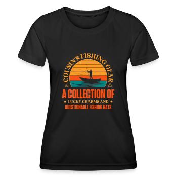 Fishing Cousin Fisherman Cousins Funny Fish Perfec - Women's Functional T-Shirt - black - Front - AI Model Female 172 light (172cm)