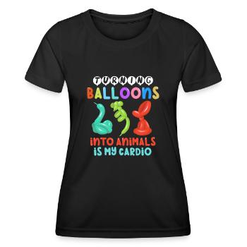 Balloon Animal Party Balloon Artist - Women's Functional T-Shirt - black - Front - AI Model Female 172 light (172cm)