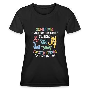 Balloon Animal Party Balloon Artist - Women's Functional T-Shirt - black - Front - AI Model Female 172 light (172cm)