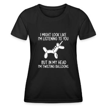 Balloon Animal Party Balloon Artist - Women's Functional T-Shirt - black - Front - AI Model Female 172 light (172cm)