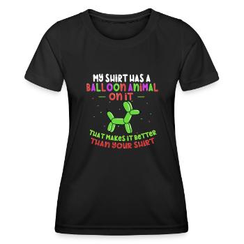 Balloon Animal Party Balloon Artist - Women's Functional T-Shirt - black - Front - AI Model Female 172 light (172cm)