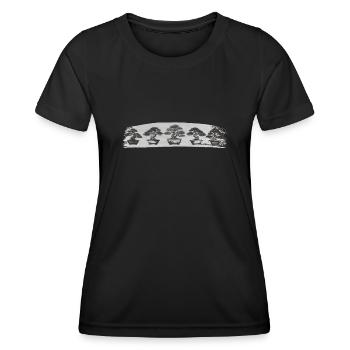Bonsaï, bonsaï, pot de fleur, chaîne de bonsaï - T-shirt sport Femme - noir - Devant - AI Model Female 172 light (172cm)