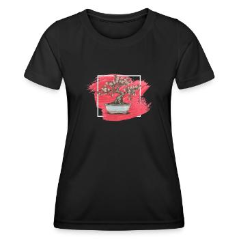 Bonsaï, Bonsaï, pot de fleurs, arts japonais - T-shirt sport Femme - noir - Devant - AI Model Female 172 light (172cm)
