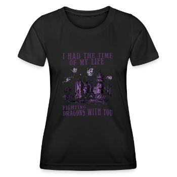 I Had The Time Of My Life Fighting Dragons - Women's Functional T-Shirt - black - Front - AI Model Female 172 light (172cm)