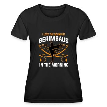 I Love the Sound Of Berimbaus In The Morning - Frauen Funktions-T-Shirt - Schwarz - Vorne - AI Model Female 172 light (172cm)