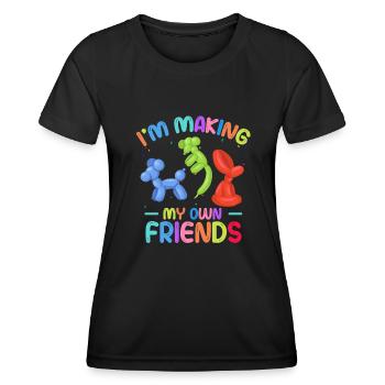Balloon Animal Party Balloon Artist - Women's Functional T-Shirt - black - Front - AI Model Female 172 light (172cm)
