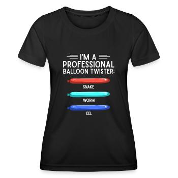 Balloon Animal Party Balloon Artist - Women's Functional T-Shirt - black - Front - AI Model Female 172 light (172cm)