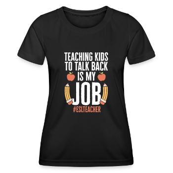 Teacher English Second Language Foreign Language - Women's Functional T-Shirt - black - Front - AI Model Female 172 light (172cm)