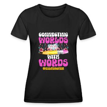 Professeur d’anglais langue seconde langue étrangère - T-shirt sport Femme - noir - Devant - AI Model Female 172 light (172cm)