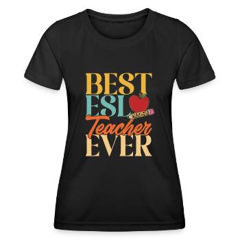 Professeur d’anglais langue seconde langue étrangère - T-shirt sport Femme - noir - Devant - AI Model Female 172 light (172cm)
