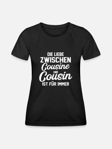 Cousinen Cousine - Frauen Funktions-T-Shirt - Schwarz