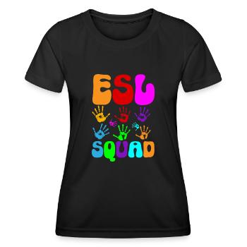 Professeur d’anglais langue seconde langue étrangère - T-shirt sport Femme - noir - Devant - AI Model Female 172 light (172cm)