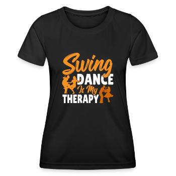 Tänzer Swing Dance ist meine Therapie Swing - Frauen Funktions-T-Shirt - Schwarz - Vorne - AI Model Female 172 light (172cm)