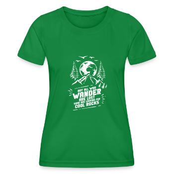 Wandern Sie auf der Suche nach kühlen Felsen - Frauen Funktions-T-Shirt - Kelly Green - Vorne - AI Model Female 172 dark (172cm)