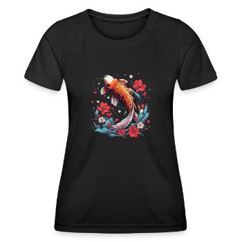 Koi Fish Koi Carp Koi Garden Pond Koi - Women's Functional T-Shirt - black - Front - AI Model Female 172 light (172cm)