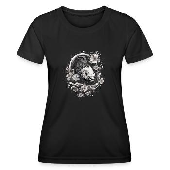 Koi Fish Koi Carp Koi Garden Pond Koi - Women's Functional T-Shirt - black - Front - AI Model Female 172 light (172cm)