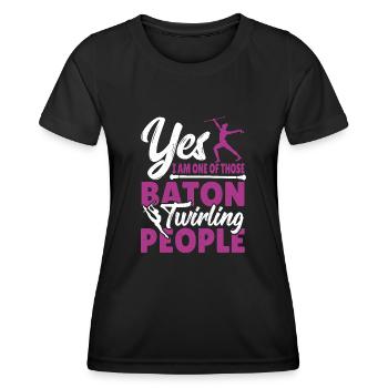 Bâton Twirling Bâton Twirler cadeau - T-shirt sport Femme - noir - Devant - AI Model Female 172 light (172cm)