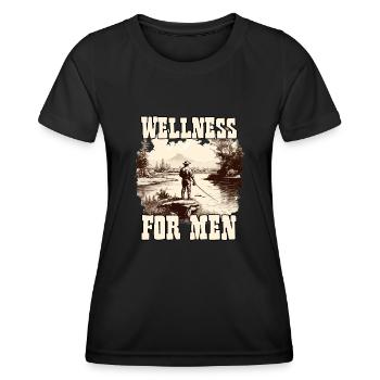 Fishing men t-shirt for fishing trip angler. - Women's Functional T-Shirt - black - Front - AI Model Female 172 light (172cm)