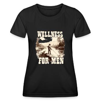Wellness for Men Angler T-shirt Homme Pêcheur - T-shirt sport Femme - noir - Devant - AI Model Female 172 light (172cm)