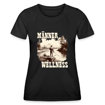 Männer Wellness Angelausflug Angler Geschenk - Frauen Funktions-T-Shirt - Schwarz - Vorne - AI Model Female 172 light (172cm)