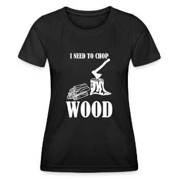 Fire Wood Oven Fireplace Firewood - Women's Functional T-Shirt - black - Front - AI Model Female 172 light (172cm)