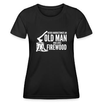 Bois de chauffage Bois de chauffage Cheminée Joke Four - T-shirt sport Femme - noir - Devant - AI Model Female 172 light (172cm)